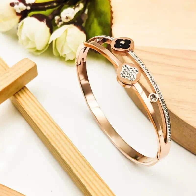 Stainless Steel Anti-Tarnish Double Band Rose Gold Bracelet Stainless Steel Anti-Tarnish Double Band Rose Gold Bracelet