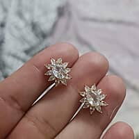 Radiant Gold Plated Starburst Stud Earrings