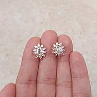 Radiant Gold Plated Starburst Stud Earrings
