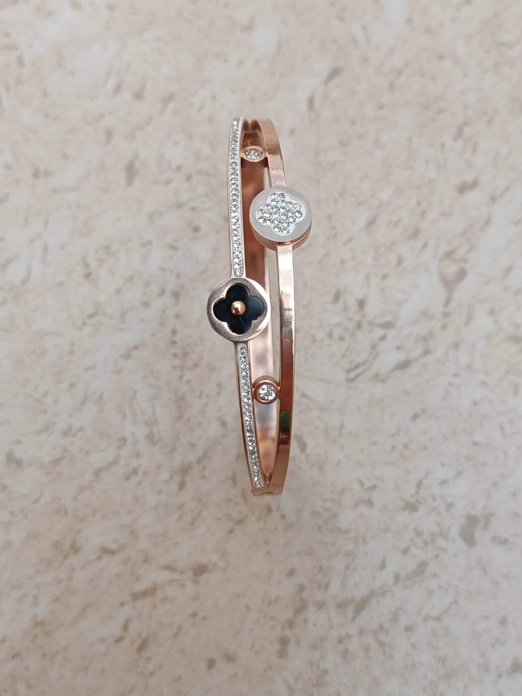 Stainless Steel Anti-Tarnish Double Band Rose Gold Bracelet Stainless Steel Anti-Tarnish Double Band Rose Gold Bracelet