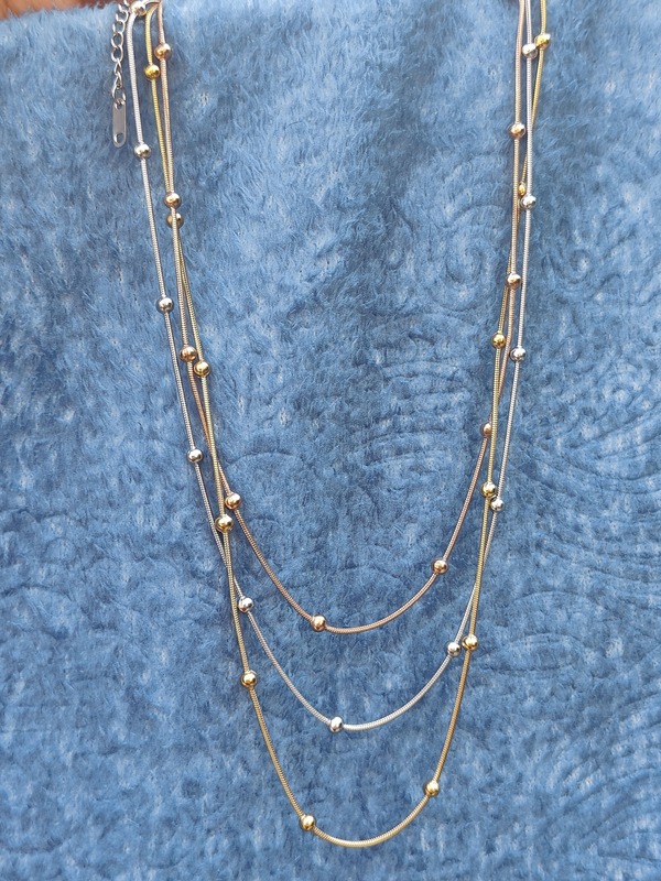 Tri-Color Layered Necklace - A Symphony of Gold, Rose Gold & Silver Tri-Color Layered Necklace - A Symphony of Gold, Rose Gold & Silver